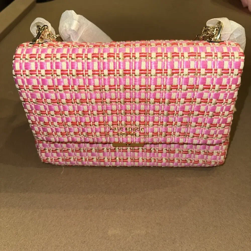 Kate Spade Carlyle Raffia Tweed Medium Shoulder Bag K7751